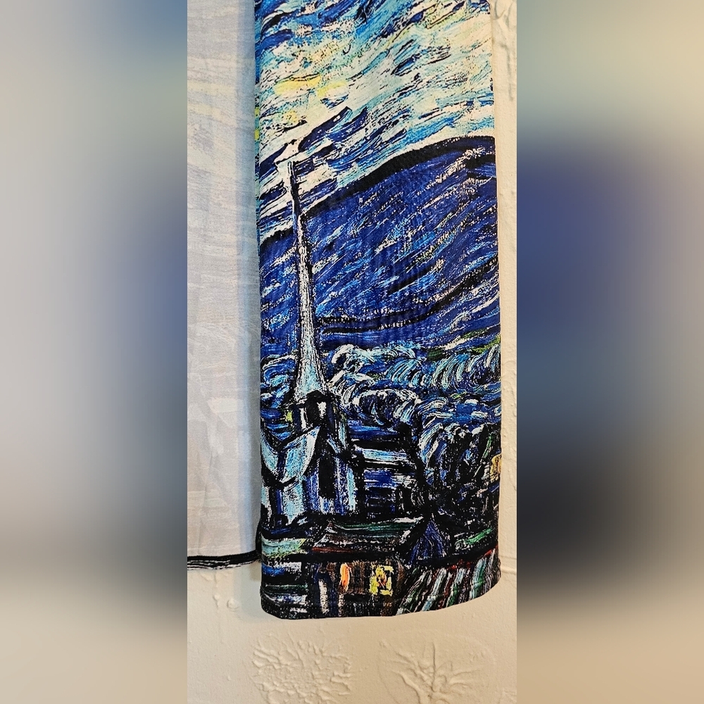 Van Gogh Starry Night Kimono Depiction Liquid Knit 4XL - Picture 2 of 5